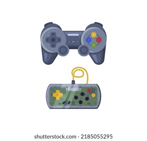 Gamepad as Game Controller and Input Device for Video Game Console Vector Set