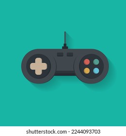 Gamepad, Game Controller or Joystick Icon Flat Design.. - Vector.