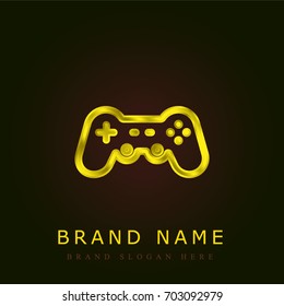 Gamepad golden metallic logo