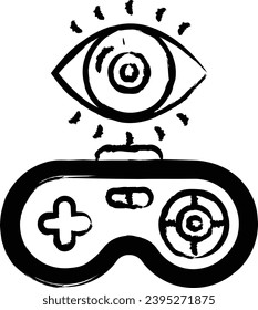 gamepad hand drawn vector illustration