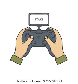 Gamepad Handheld Controller Joystick Ilustración vectorial de arte