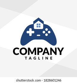 gamepad con el logotipo de casa para juegos