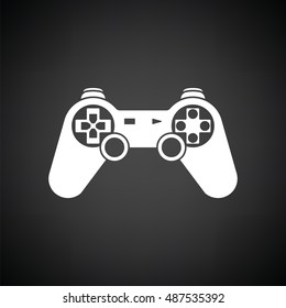 Gamepad  icon. Black background with white. Vector illustration.