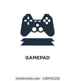 Gamepad icon. Black filled vector illustration. Gamepad symbol on white background. Can be used in web and mobile.