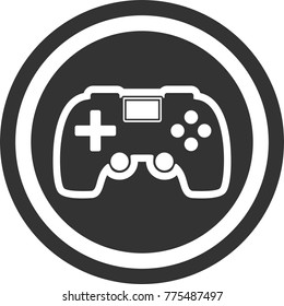 Gamepad icon , dark circle sign design