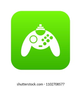 Gamepad icon digital green for any design isolated on white vector illustration
