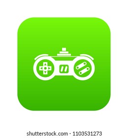 Gamepad icon digital green for any design isolated on white vector illustration