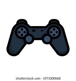 Icono de Gamepad. Contorno de negrita editable con diseño de relleno de color. Ilustración vectorial.