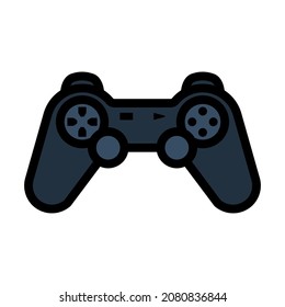 Icono de Gamepad. Contorno de negrita editable con diseño de relleno de color. Ilustración vectorial.