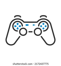 Gamepad Icon. Editable Bold Outline With Color Fill Design. Vector Illustration.
