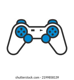 Gamepad Icon. Editable Bold Outline With Color Fill Design. Vector Illustration.