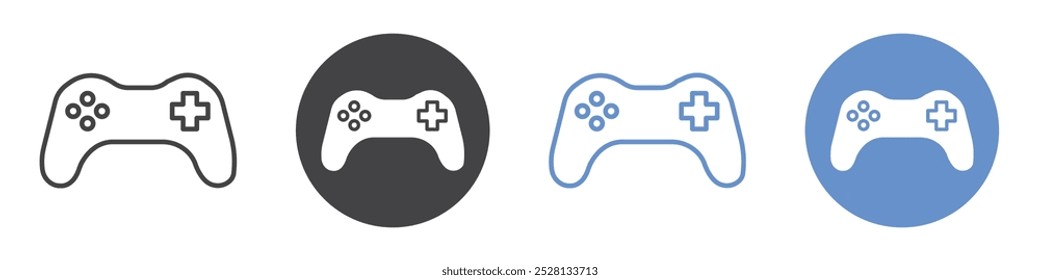 Icono de gamepad arte plano en blanco y negro aislado