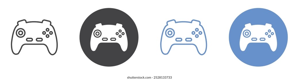 Icono de gamepad arte plano en blanco y negro aislado