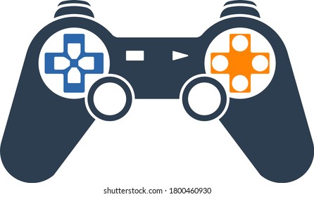 Gamepad Icon. Flat Color Design. Vector Illustration.