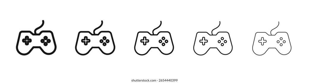 Ícone do Gamepad logotipo do conjunto de ilustrações plana