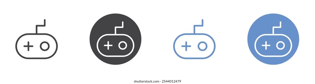Gamepad icon Flat set in black and white color