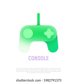 Gamepad icon in glassmorphism style. Game controller. Vector illustration.