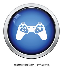 Gamepad  icon. Glossy button design. Vector illustration.
