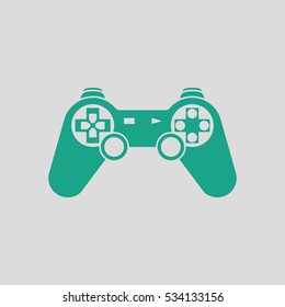 Gamepad  icon. Gray background with green. Vector illustration.