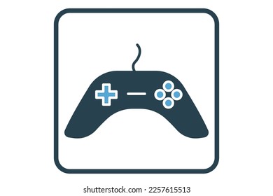 Gamepad icon illustration. icon related to multimedia. Solid icon style. Simple vector design editable