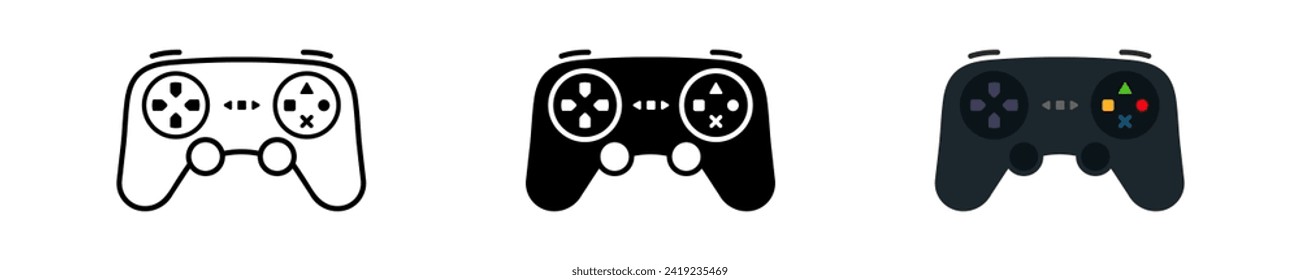 Gamepad icon illustration. Simple joystick vector symbol. Isolated graphic illustration console. Game control device symbol. Modern game pad icon in vector design style