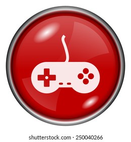 Gamepad icon. Internet button on white background. 