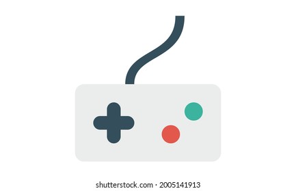 Gamepad icon. Isolated digital gamepad with control buttons icon. Vector electronic controller for computer or console video games leisure entertainment