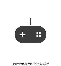 Gamepad Icon Isolated on Black and White Vector Graphic
