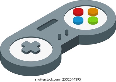 Gamepad icon. Isometric wireless game joystick symbol