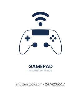 Icono de Gamepad. joystick, Botón Video, Ilustración de icono de Vector