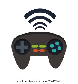 gamepad icon joystick for game console wifi signal