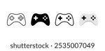 Gamepad icon. Joystick vector illustration. Gaming console symbol. Videogame controller sign. Gaming device pictogram. Entertainment VR system isolated concept.