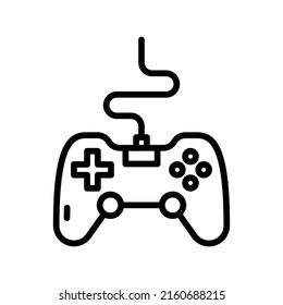 Gamepad Icon. Line Art Style Design Isolated On White Background