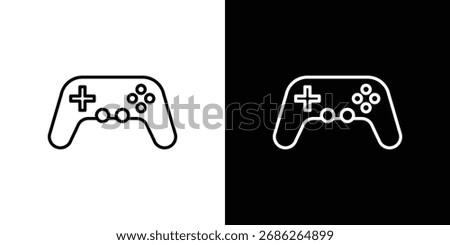 Gamepad icon logo vector designs. icon set in a black and white strokes