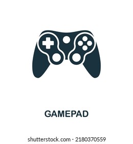Gamepad icon. Monochrome simple line Game Element icon for templates, web design and infographics