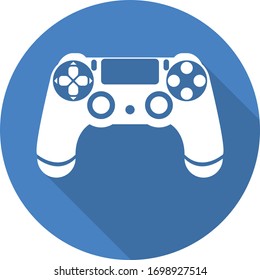 Gamepad icon on a blue background with a shadow.