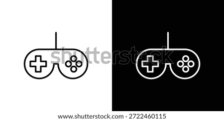 Gamepad icon outline and linear vector. outline icon and illustration