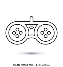 Gamepad icon, outline vector sign, linear style pictogram isolated on white. Symbol, logo illustration. Editable stroke. Eps10 vector illustration.