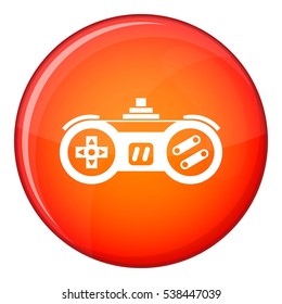 Gamepad icon in red circle isolated on white background vector illustration