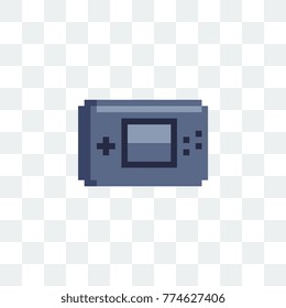 Gamepad icon. Retro 80s pixel art. Flat style. Old school computer graphic design. 8-bit sprite. Game assets. Isolated vector illustration.