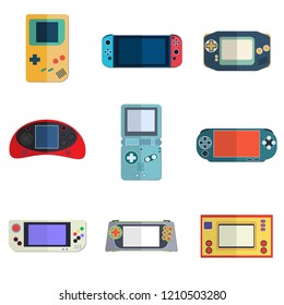 gamepad icon set. flat style. vector illustration.