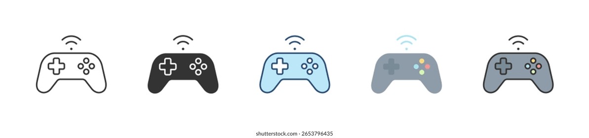 Juego de iconos de gamepad Colección de estilo múltiple