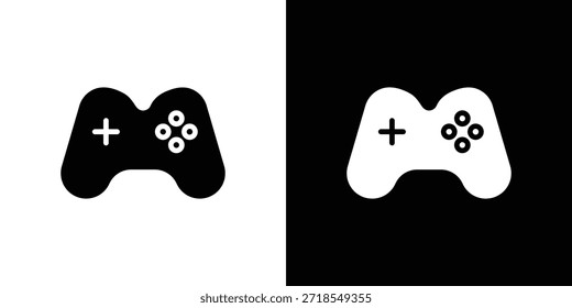 Ilustración vectorial de silueta de icono de gamepad estilo plano aislado