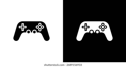 Gamepad icon symbol. simple flat symbol on blank background.