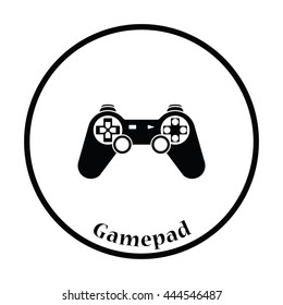 Gamepad  icon. Thin circle design. Vector illustration.