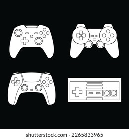 Gamepad icon vector collection, illustration. 