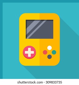 Gamepad icon, vector illustration. Flat design style with long shadow,eps10