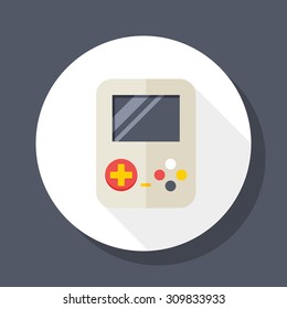 Gamepad icon, vector illustration. Flat design style with long shadow,eps10