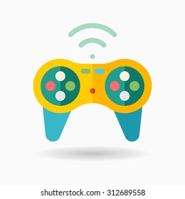 Gamepad icon, vector illustration. Flat design style with long shadow,eps10