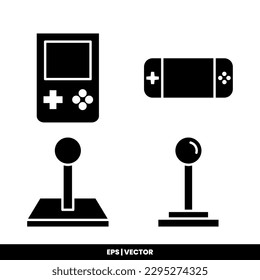 Plantilla del logotipo de la ilustración del vector del icono Gamepad para muchos fines. Aislado sobre fondo blanco.